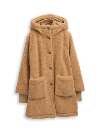 Denim Tom Tailor - Mantel aus Teddyfell cozy camel brown - Gr. - M