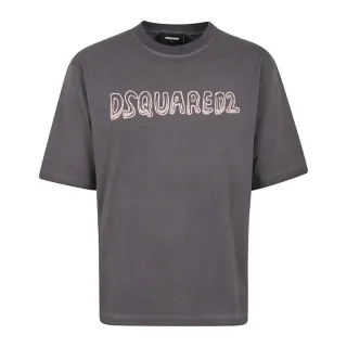 Dsquared2 Best Fade Loose Fit Cartoon Logo T-shirt Anthrazitgrau