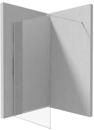 Neuesbad Walk-In Dusche Wand, Weißglas transparent mit Abdeckung, Chrom, 110 cm NB1DEKTS031P1