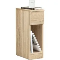 SoBuy Nachttisch FBT111, Nachtschrank kleiner Beistelltisch 20cm Breite, Nightstand, Nachttisch schmal, mit Schublade, Schlafzimmer Wohnzimmer kleine Räume