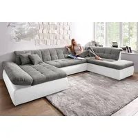 DOMO collection Wohnlandschaft MORIC 353x216x80 cm, mit viel Platz, U-Form, auch in Cord, im XXL-Format, wahlweise mit Bettfunktion und Armlehnenverstellung