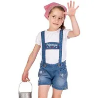 BONDI Lederhose Trachtenjeans Baby/Kleinkind - PRINZESSIN/HOSENTRÄGER - blue denim