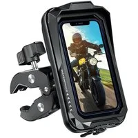 LuxusKollektion Handy-Halterung Handyhalterung Motorrad Wasserdicht Antishake 360 Drehbar Schwarz C