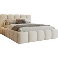 Deine Möbel 24 Polsterbett VIVIAN Bubble Bett Stauraumbett in Bouclé (Set, 1-tlg., Bouclé-Stoff in Creme Beige Weiß Grau Hellgrau Dunkelgrau), modernes Bubble Bett in 140x200 / 160x200 / 180x200 / 200x200 cm