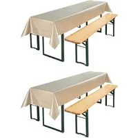 Beautex Tischdecke, Partytischdecke, für Biertischgarnituren, 100x250cm, viele Farben (2-tlg), wasserabweisend, abwaschbar, lebensmittelecht, strapazierfähig