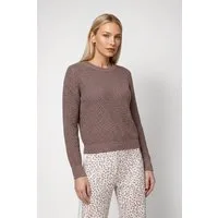 Monari Rundhalspullover Pullover Basic Lurex Regular fit mit Rundhalsausschnitt