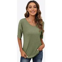Imily Bela T-Shirt V-Ausschnitt Kurzarmshirt (Packung, 1-tlg., 1per-Pack) in Unifarbe
