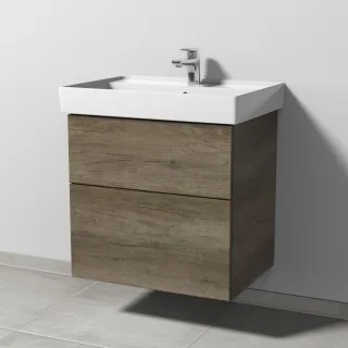 Sanipa 3way Waschtischunterbau zu Villeroy & Boch Collaro Waschtisch mit 2 Auszügen, Eiche-Nebraska SM83537