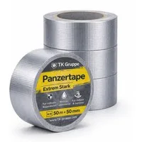 TK Gruppe Klebeband 4x Panzertape Gewebeklebeband Duct Tape silber – Reparaturband (4-St., Set)