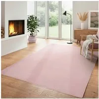 Carpettex Veloursteppich Unicolor - Einfarbig, Läufer, Höhe: 7 mm, Kurzflor Rund Teppich Anti-Rutsch Rückseite Waschbar Flauschiger