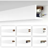 HEXIMO Winkelprofil (Rohrabdeckung weiß 1,7 meter Profile - XPS Abdeckleisten für Heizungsrohre, L-Profil Rohrabdeckleiste Eckleiste Modell: HRA-3 - 89x89 mm (1,7 meter / Leiste)