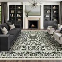 PURECOZY Teppich Kurzflor, Elegantes Blumenmuster, Rutschfest & Waschbar, Rechteckig, Höhe: 6.1 mm, geeignet für verschiedene Innenräume, 60x90 cm