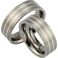 Trauringe123 Trauring Titan & Silber Hochzeitsringe Verlobungsringe Trauringe Eheringe Partnerringe, JT20