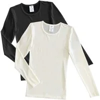 HERMKO Unterziehshirt 40830 Damen langarm Shirt aus Wolle / Tencel