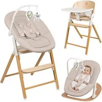 lionelo Hochstuhl CELIA (3-in-1-Hochstuhl Komplettset), 3in1/Einhandverstellung/Kunstleder/Tablett/Babyset enthalten