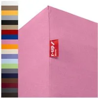 r-up Spannbettlaken Beste 90x200 bis 220x240cm erhältlich! 230 g/m², Baumwolle, Gummizug: fest eingenähtes dauerelastisches Rundumgummi, (1 Stück), (90x200-100x220, 15-35cm Matratzenhöhe, rosa)
