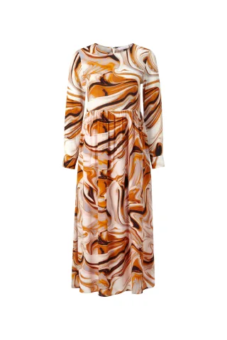 Rich & Royal - printed maxi dress pumpkin - Gr. - 36