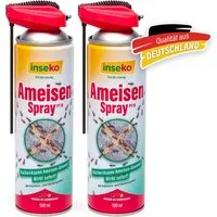 Inseko Insektenspray 2x inseko Ameisenspray 500 ml - effektive Sofortwirkung (PT19), 2-St., gegen Ameisen und Ameisennester