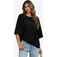 Imily Bela T-Shirt Damen Lässige Oberteile mit Rundhalsausschnitt (Packung, 1-tlg., 1per-Pack) einfarbig