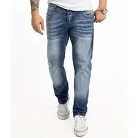 Rock Creek Straight-Jeans Herren Jeans Stonewashed Blau RC-2358