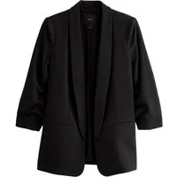 Next Jackenblazer Relaxed Fit Blazer mit Raffärmeln und Vichykaros (1-tlg)