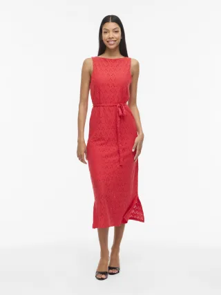 VILA - VIAMALINA S/L MIDI DRESS/VOL/PB - Gr. - XS