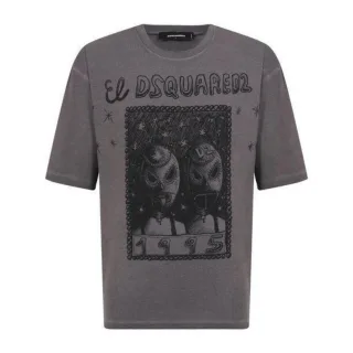 Dsquared2 El Dsquared2 Graphic Loose Fit T-shirt Anthrazitgrau