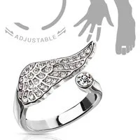 BUNGSA Zehenring Zehenring Engelsflügel Silber aus Messing Unisex, Zehring Toering