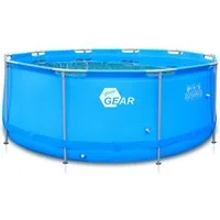 yourGEAR Rundpool Pool Ø 366 x 122 cm Stahlrahmen Gartenpool Familienpool Schwimmbecken