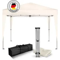 Kronenburg Partyzelt Faltpavillon 2x2 m wasserdicht - Partyzelt stabil, UV-Schutz 50+, mit 0 Seitenteilen, Wetterfester Schutz, Leichter Aufbau, Inklusive Tragetasche & Zubehör