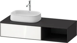 Duravit Zencha Konsolenwaschtischunterbau wandhängend Weiß & Graphit n/a & Supermatt 1300x550x281 mm ZE4818064800000