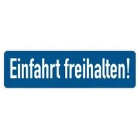 König Werbeanlagen Hinweisschild Parkplatzschild, Einfahrt freihalten!, 120x400mm, Alu geprägt