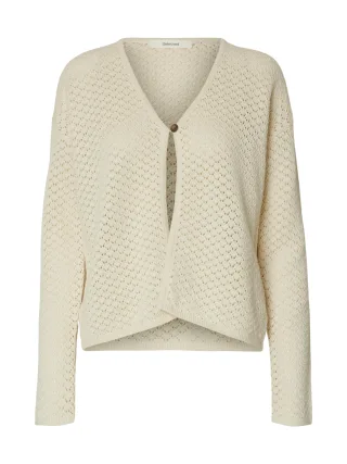 SELECTED WOMEN - SLFIVY LS STRUCTURE KNIT CARDIGAN birch - Gr. - XS