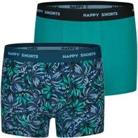 HAPPY SHORTS Trunk 2 Happy Shorts Jersey Trunk Herren Boxershorts Pant Palme Grün (1-St)