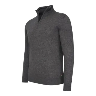 Cappuccino Italia Bergamo Zip Pullover für Herren. Der Pullover besteht aus 50% Baumwolle und 50% Polyester und hat eine normale Passform. Der Pullover hat einen Stehkragen, der je nach Geschmack mit einem Reißverschluss geöffnet oder geschlossen wer