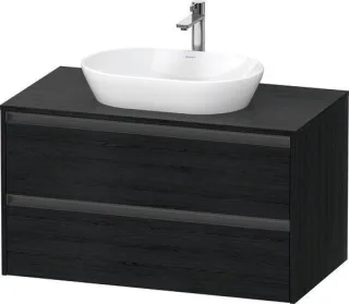 Duravit Ketho.2 Konsolenwaschtischunterbau wandhängend Eiche Schwarz Matt 1000x550x568 mm - K2489601 K24896016160000
