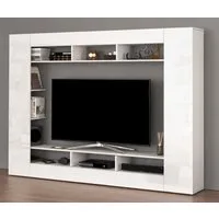 OTTO home Wohnwand SPEED, TV-Wand, Hochglanz lackiert,ideal für TV-Geräte bis zu 65 Zoll, (1-St), Made in Italy, B/T/H: 216×30,4×158,6 cm, mit ca. 12 offenen Fächern