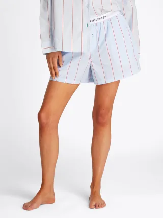 Tommy Hilfiger Underwear Shorts "POPLIN SHORT" mit Streifenmuster, Logobund