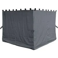 Quick Star Pavillonseitenteil Seitenwand Set Nizza 4tlg 3x3 Grau, 1000x195 cm, Die Seitenteile werden über Eck eingehangen