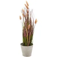 Kunstgras Grasbusch Lagurus, Creativ green, Höhe 60 cm, mit zarten Blüten