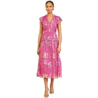 Love & Roses Midikleid Love & Roses Midi-Kleid mit Metallic-Optik (1-tlg)