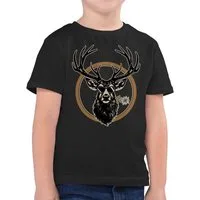 Shirtracer T-Shirt Cooler Hirsch Hirschgeweih Jäger (1-tlg) Mode für Oktoberfest Kinder Outfit