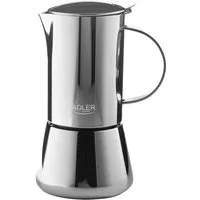 Adler Espressokocher, Espresso Kaffeemaschine, 620ml, Spülmaschinenfest, Edelstahl, silber