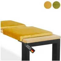 Lycce Bankauflage Klemmkissen, Sitzkissen mit 1 Leiste, 40cm breit - 35cm Klemmtiefe, (1 St), weich gepolstert, verrutscht nicht, edle Optik Samt senf olive