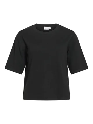 VILA - VIMALU O-NECK 2/4 KNIT TOP-NOOS Black Beauty - Gr. - XL