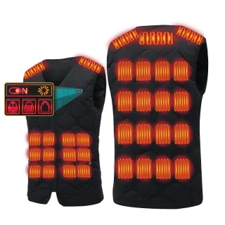 TENGOO 35 Areas Electric Heated Vest 5-control USB/DC Charging Unisex Washable Outdoors Winter Warm Heating Clothing