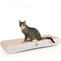 Canadian Cat Company Kratzpappe Kratzbrett - Jumbo Wave XXL - Naturfarben, (Qualitäts-Kratzbrett, 1-tlg., inkl. Katzenminze), besonders großes Kratzbrett, auch für große Katzen ca. 86 x 27 cm