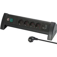Brennenstuhl Premium Office-Line Steckdosenleiste 4-fach Steckdosenleiste (USB-Anschlüsse, Kabellänge 1,8 m)