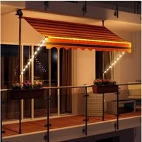 Swing&Harmonie Klemmmarkise LED - Balkonmarkise mit Kurbel Sonnenschutz Markise Terrasse Balkon 200/250/300/350 cm