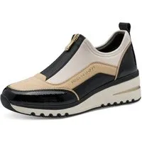 MARCO TOZZI Slip-On Sneaker, Keilabsatz, Halbschuh, Freizeitschuh mit Front-Reißverschluss